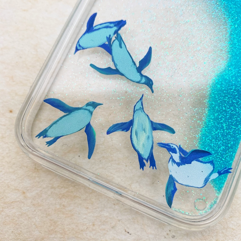 空飛ぶペンギン グリッターケース iphone/Galaxy