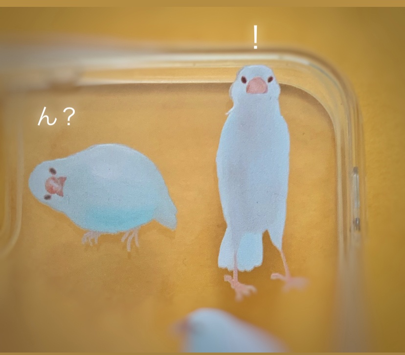 文鳥のスマホケース(グリッター入り)