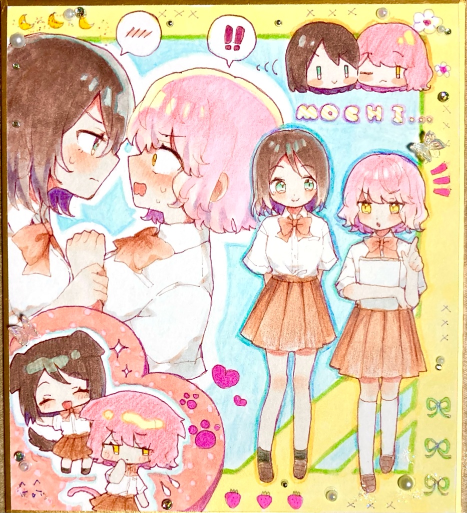 【原画】ミニ色紙【創作百合】