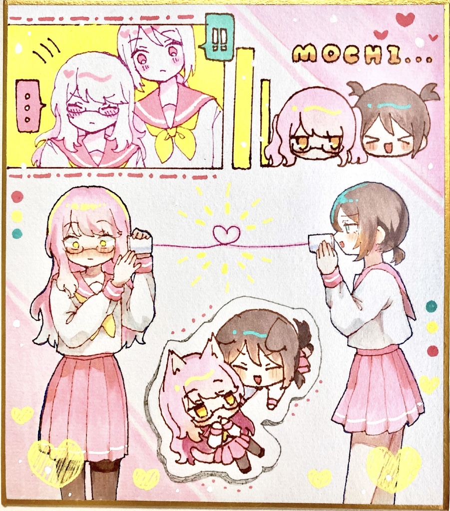 【原画】ミニ色紙【創作百合】
