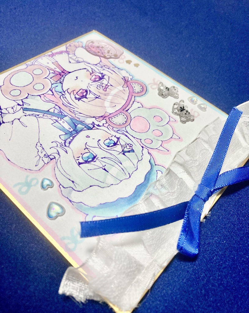 【原画】ミニ色紙【創作百合】