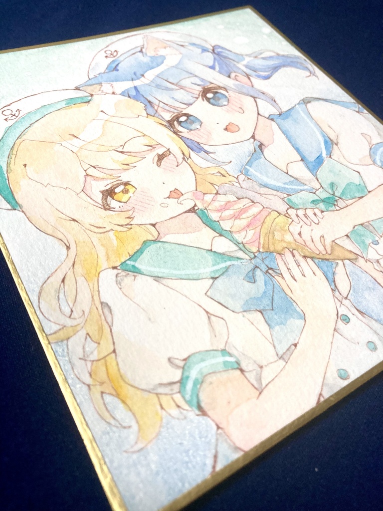 【原画】ミニ色紙【創作百合】