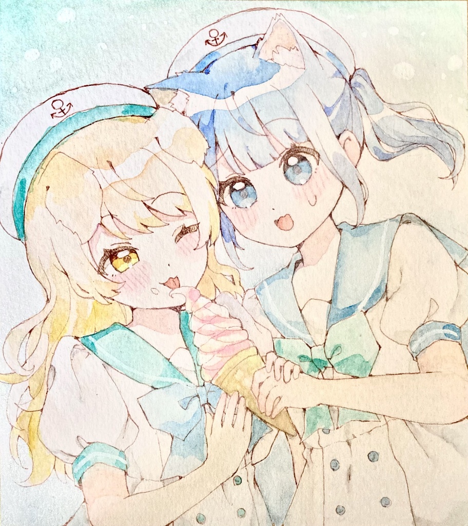 【原画】ミニ色紙【創作百合】