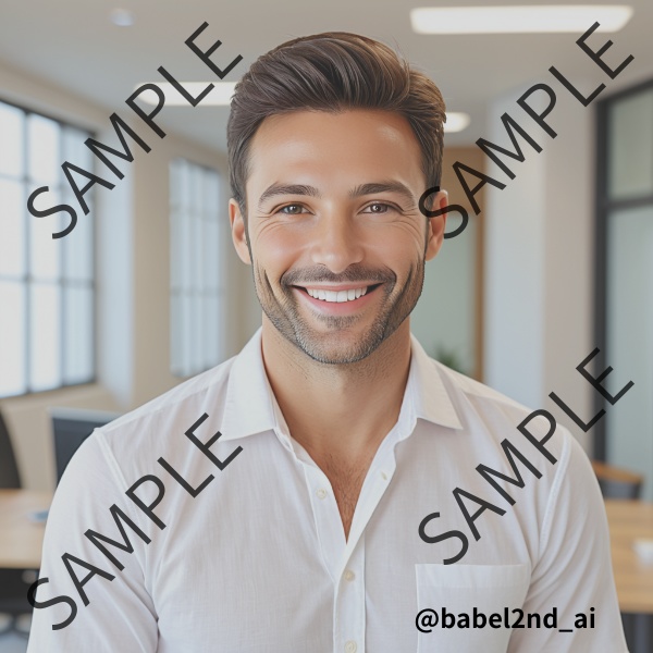 【肖像権リスクゼロ】AIポートレート Vol.6 - 男性の笑顔・親しみやすい表情編 (15枚)