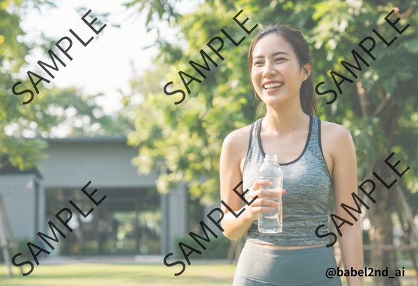【美容・ウォーターサーバーLP用】清潔感×信頼感を演出する|水を飲む女性のポートレート素材(商用可10枚セット)