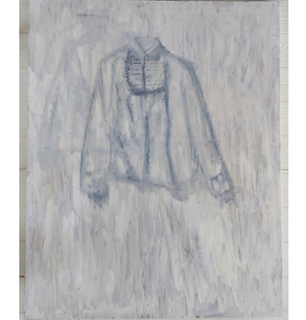原画・油彩「白いブラウス」絵画・F30（73×91㎝）アート・キャンバス