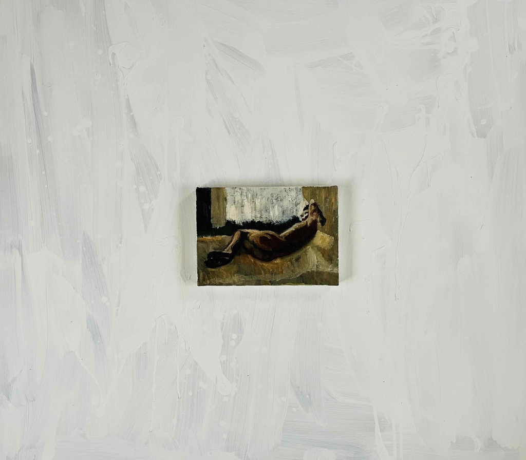 16×23㎝「真昼の光の中のヌード2」サムホール・油彩・原画