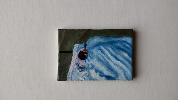 16×23㎝「あかちゃん。」サムホール・油彩・原画