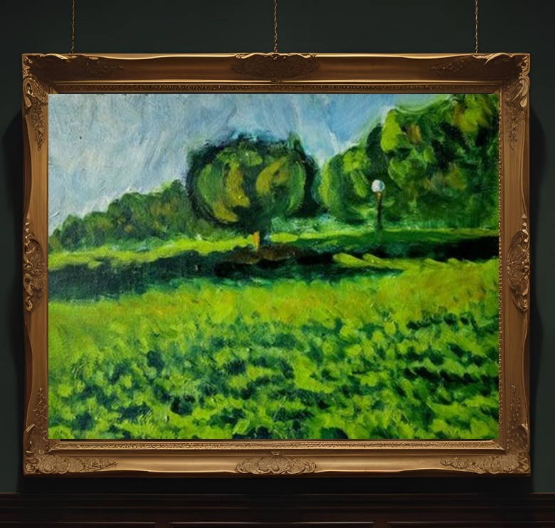 27×34㎝「公園」F5・油彩画・原画