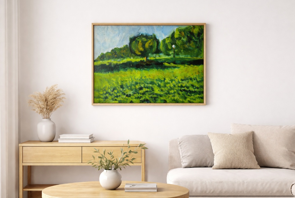 27×34㎝「公園」F5・油彩画・原画