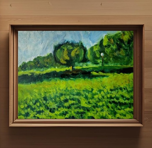 27×34㎝「公園」F5・油彩画・原画