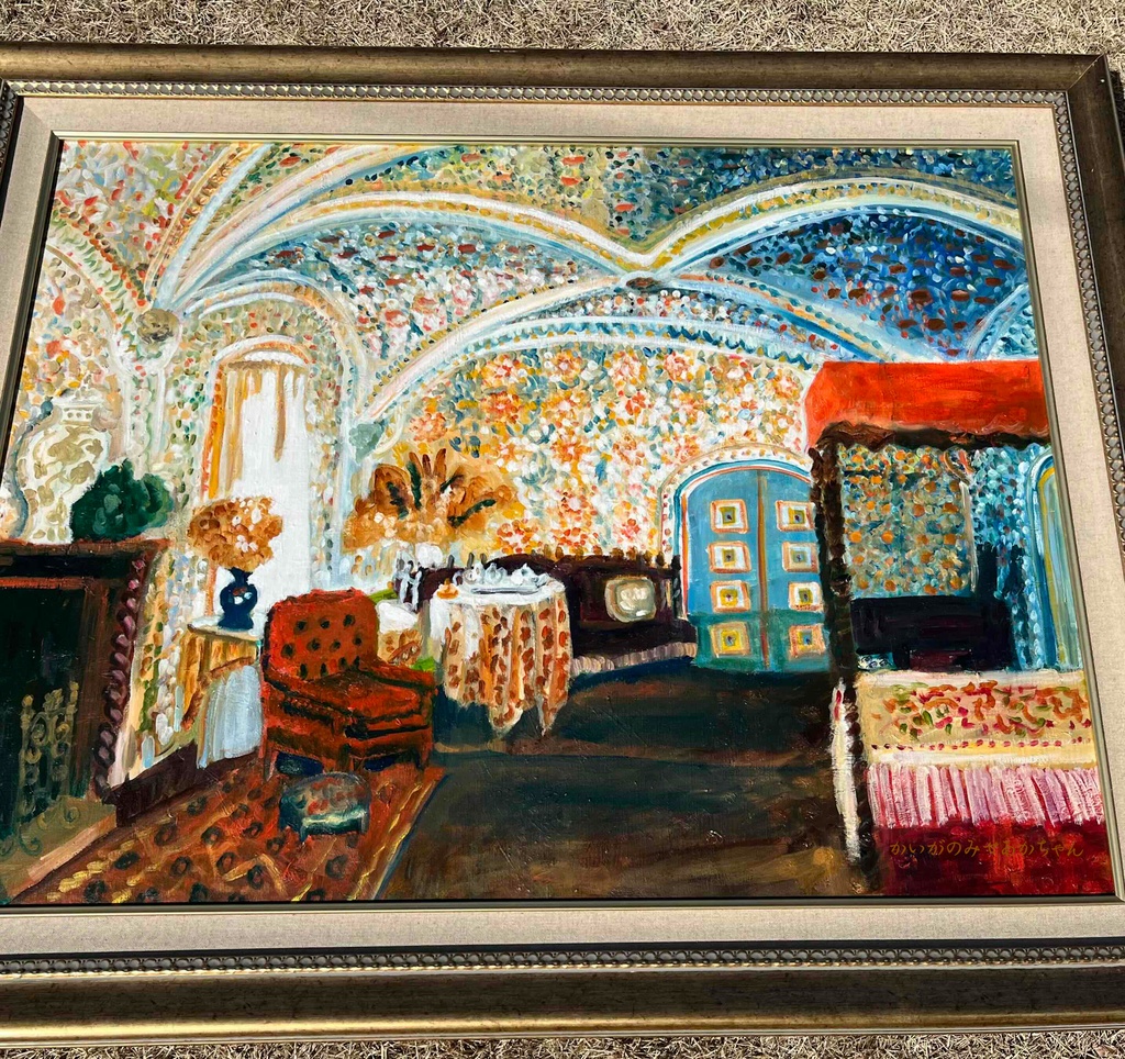 73×91㎝「異国の部屋 2」F30・油彩画・額装・原画