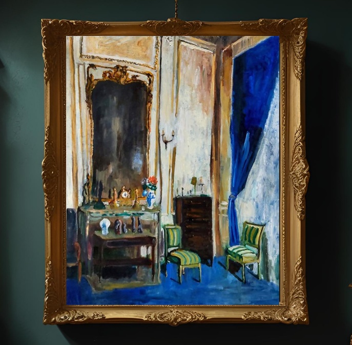 73×91㎝「ヴィルジュスト通りの家」F30・油彩画・原画 額装無し
