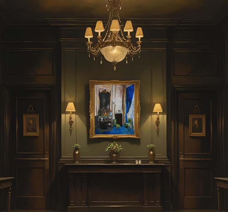 73×91㎝「ヴィルジュスト通りの家」F30・油彩画・原画 額装無し