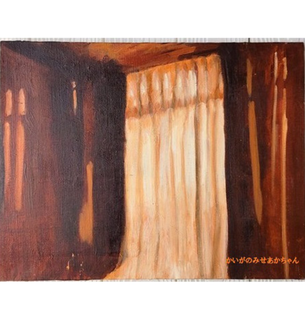 原画「夕方の部屋の中」F6・油彩画