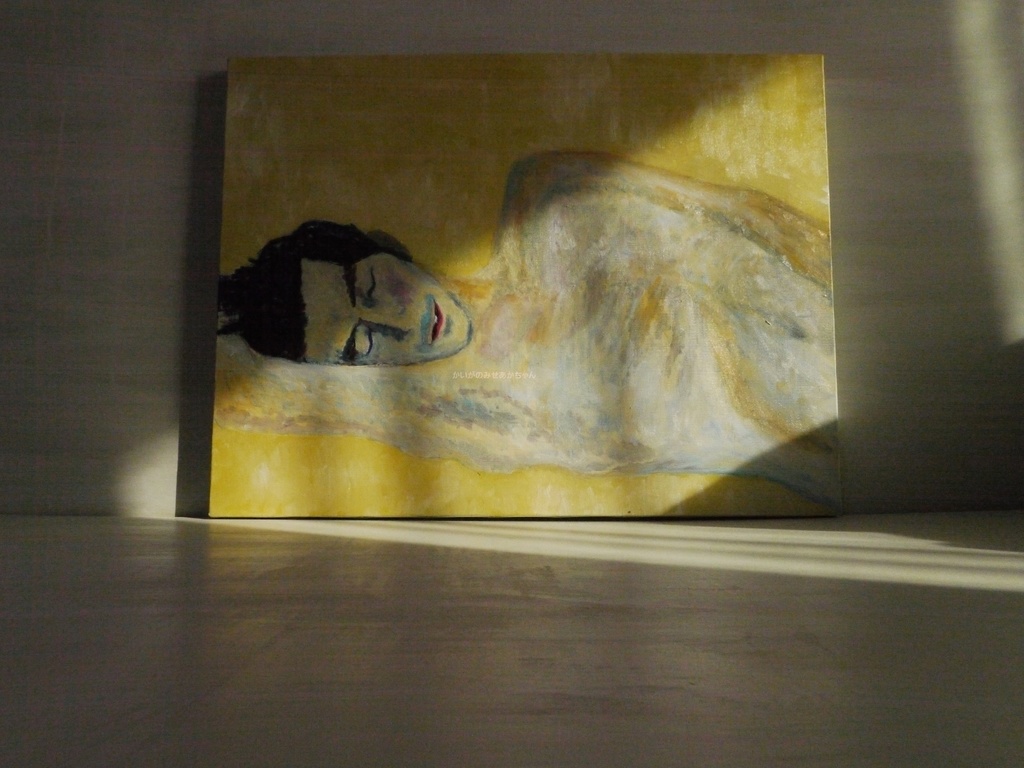 50×65㎝「眠る男」P15・油彩・原画 フレーム無し