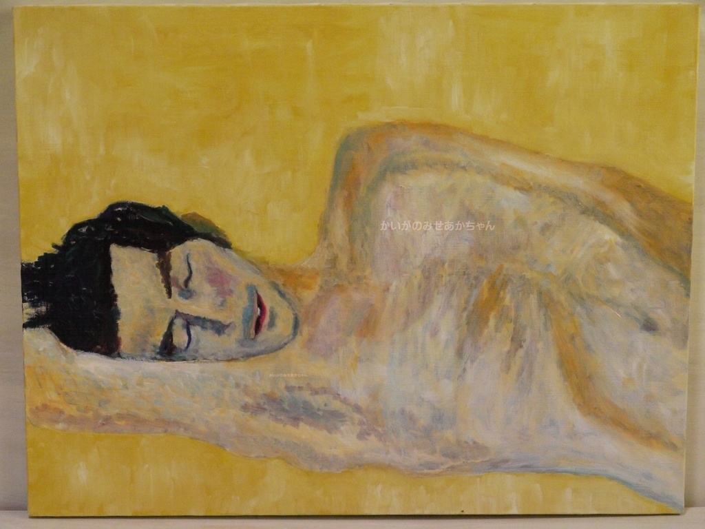 50×65㎝「眠る男」P15・油彩・原画 フレーム無し