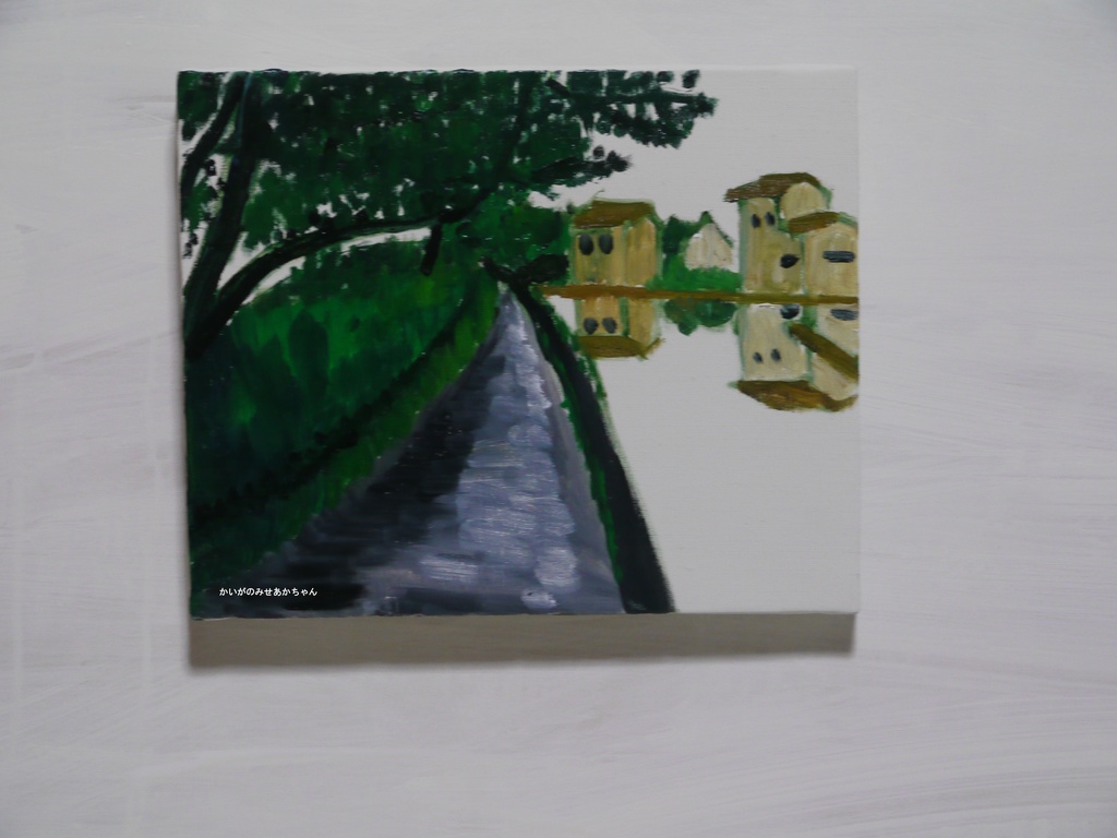 22×27㎝「田植え前の水田2」F3・油彩・原画