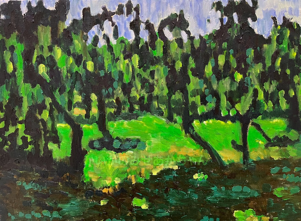 32×41㎝「果樹園3」F6・油彩・原画