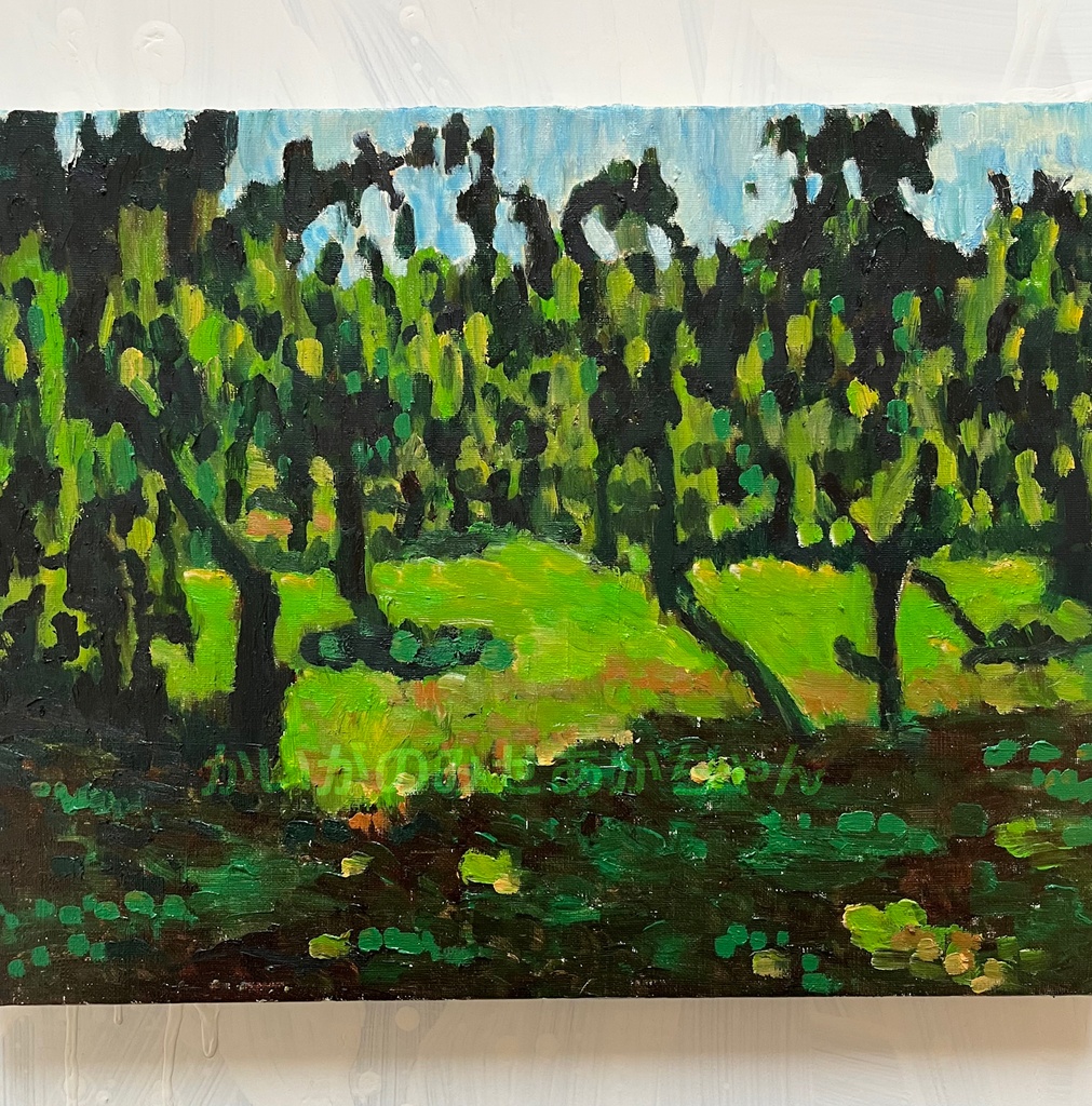 32×41㎝「果樹園3」F6・油彩・原画