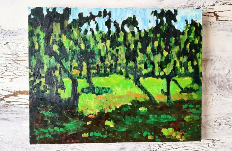 32×41㎝「果樹園3」F6・油彩・原画