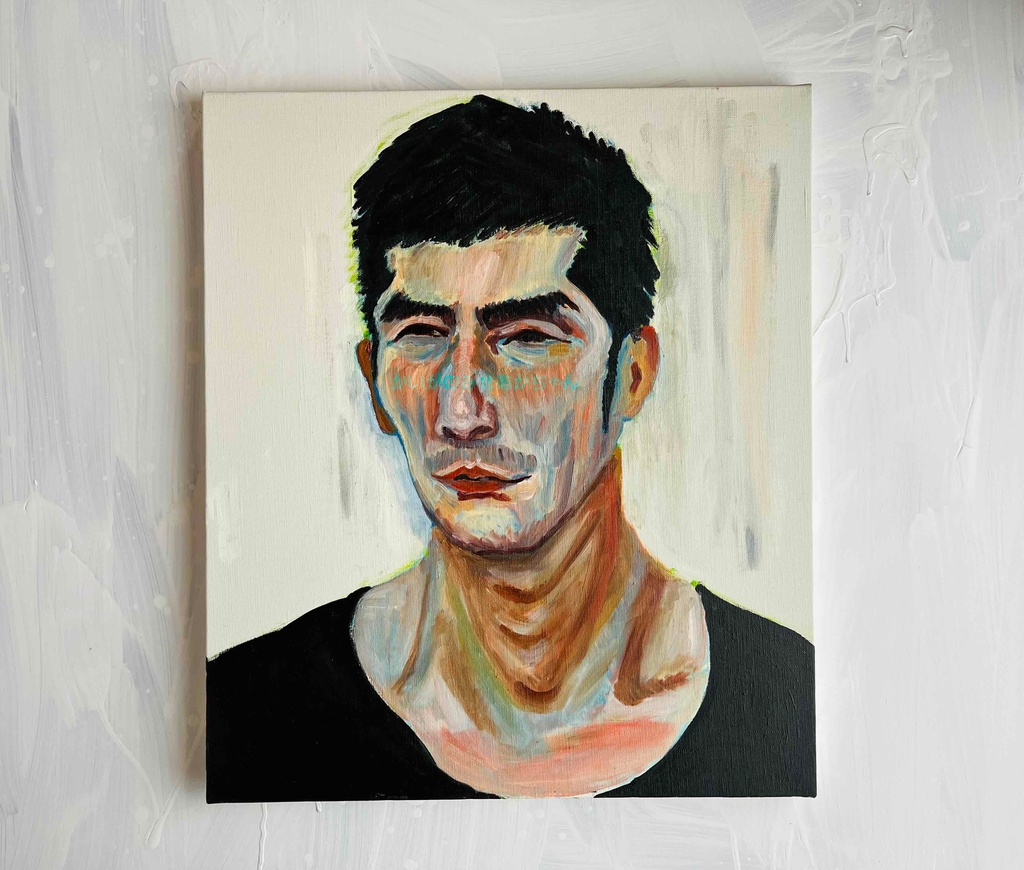 46×53㎝「労働者の肖像」F10・油彩・原画