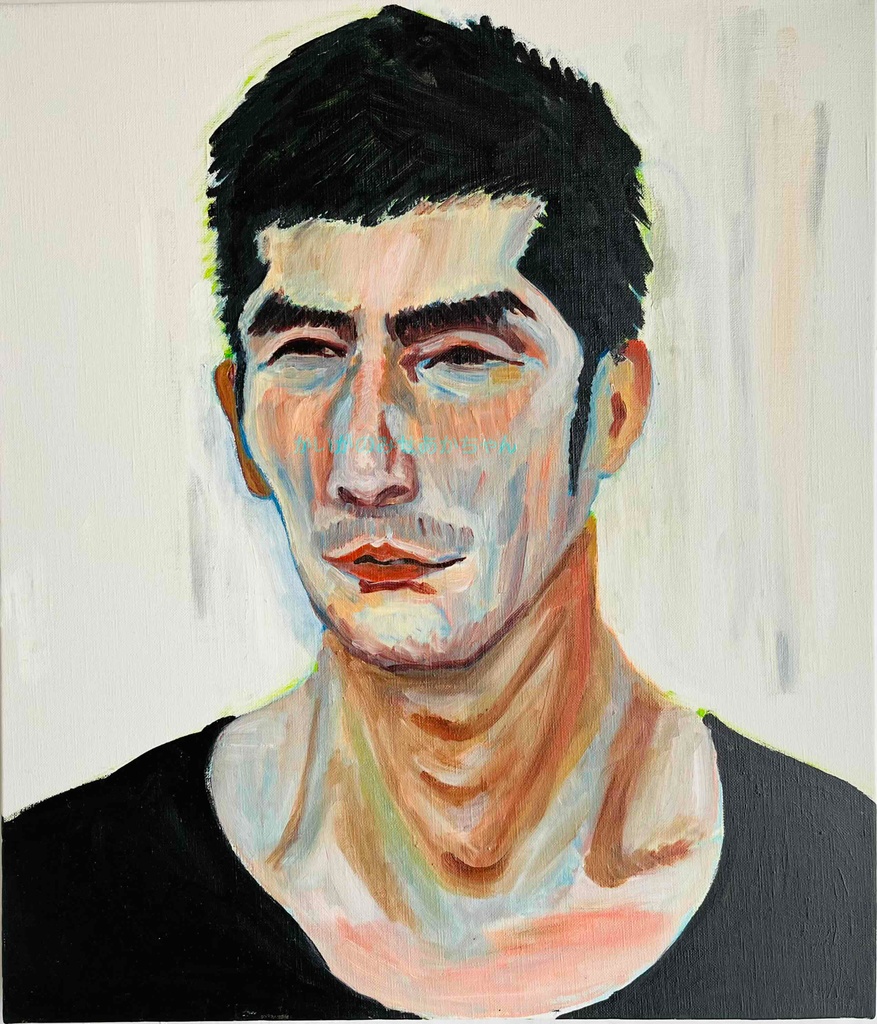 46×53㎝「労働者の肖像」F10・油彩・原画