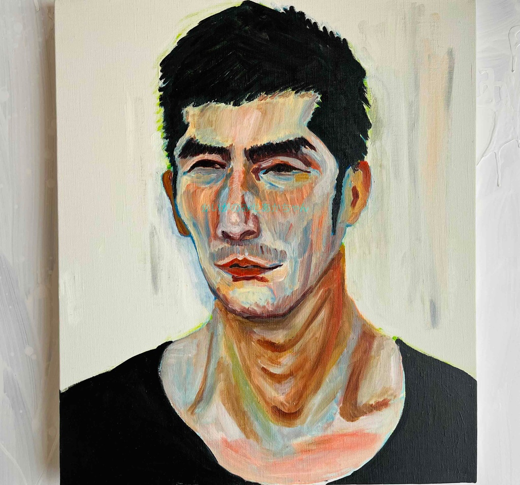 46×53㎝「労働者の肖像」F10・油彩・原画