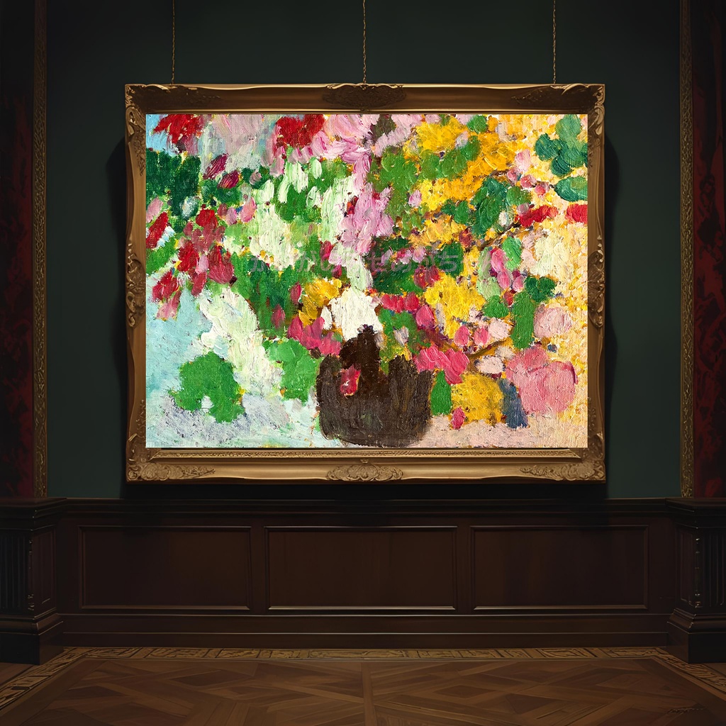 24×32㎝「花瓶の花」F4・油彩画・原画 フレーム無し