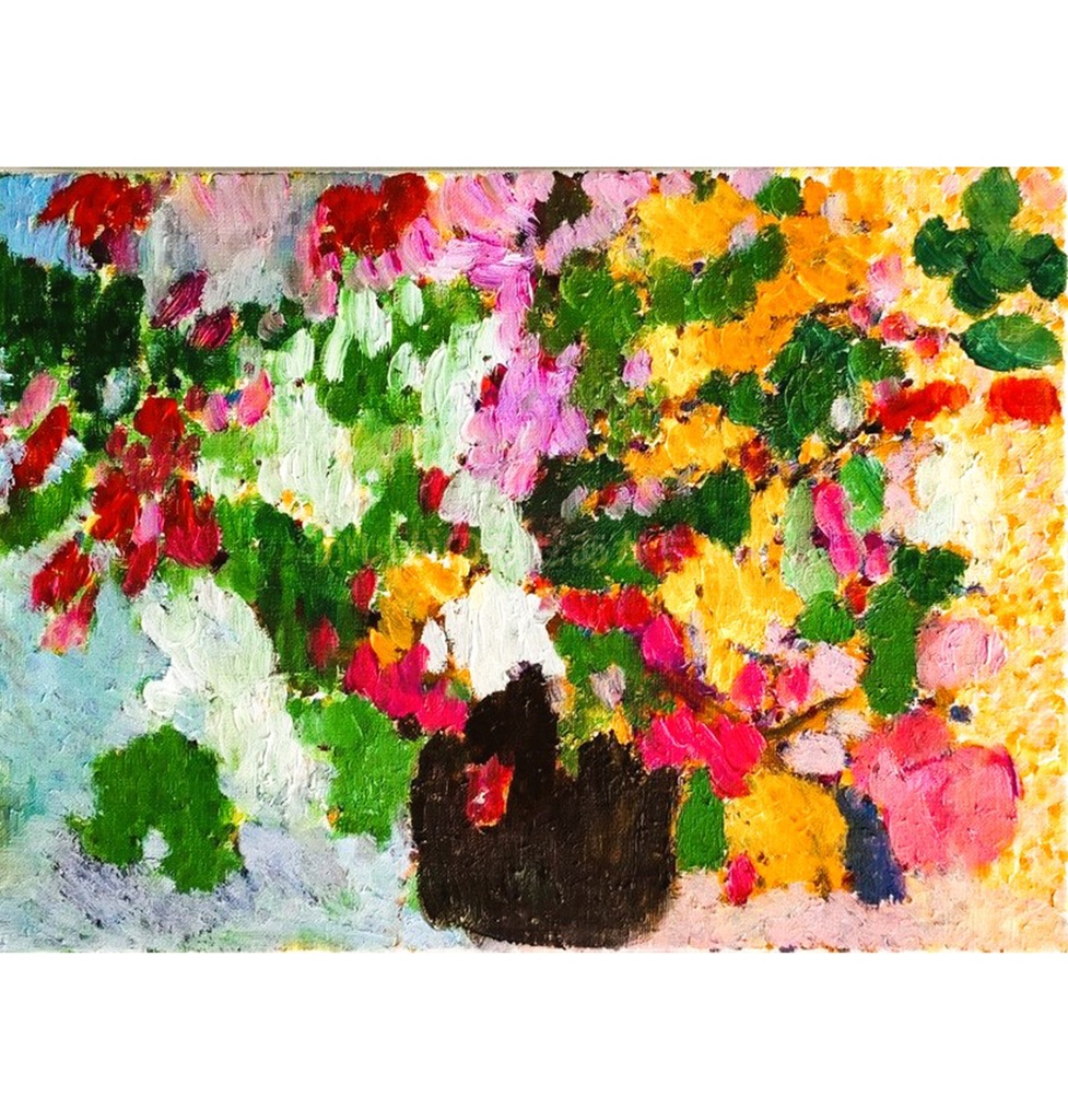 24×32㎝「花瓶の花」F4・油彩画・原画