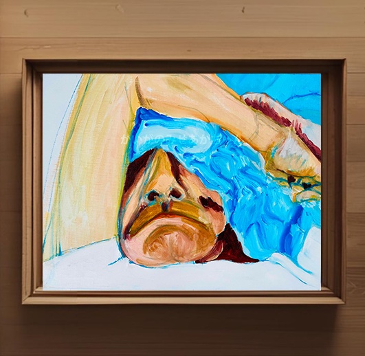 原画・油彩「 むん 」絵画・F6(32×41㎝)・アート・キャンバス