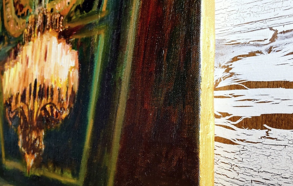 38×46㎝「シャンデリア B」F8・油彩・原画