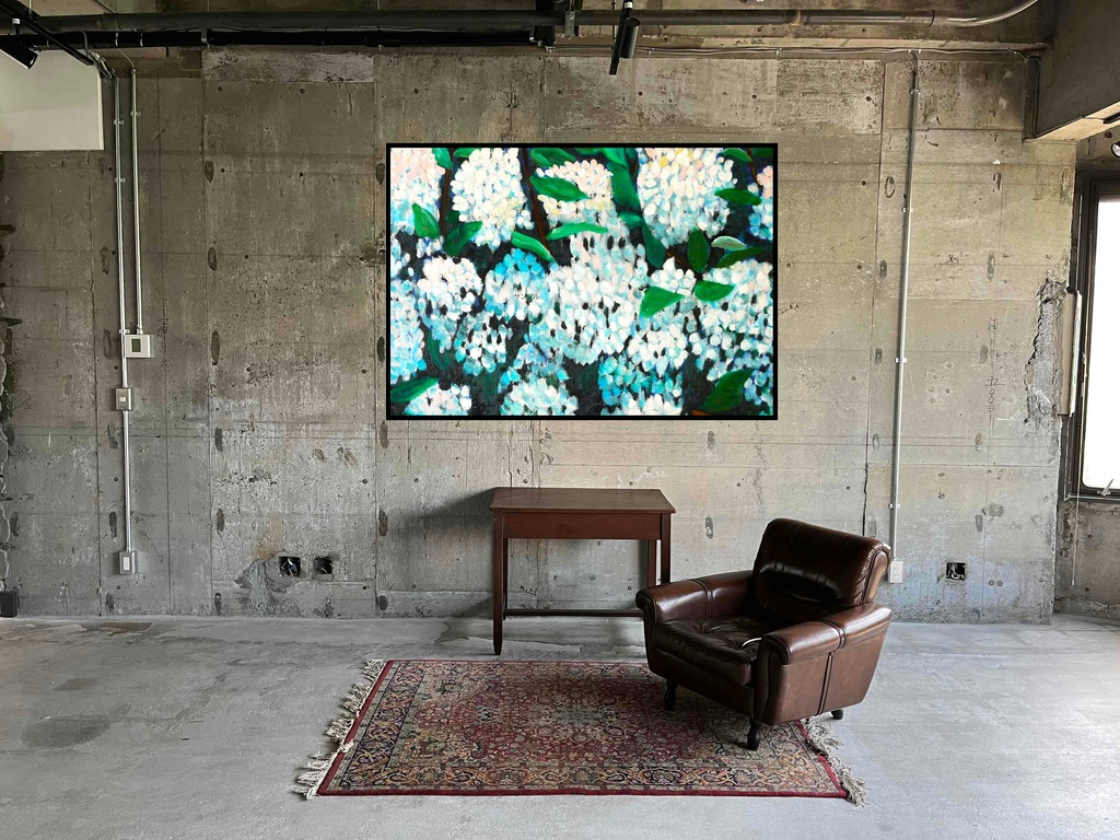 アートポスター 室内用 A2サイズ 紫陽花 フレーム無し 受注制作