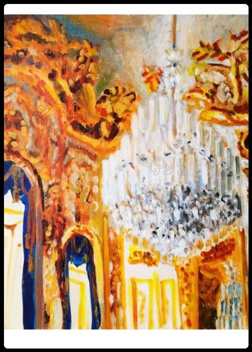 アートポスター 室内用 A2サイズ シャンデリア フレーム無し 受注制作