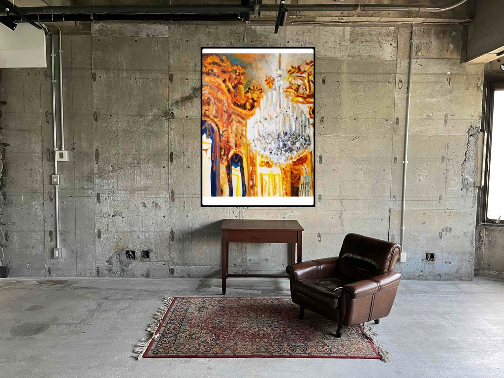 アートポスター 室内用 A2サイズ シャンデリア フレーム無し 受注制作