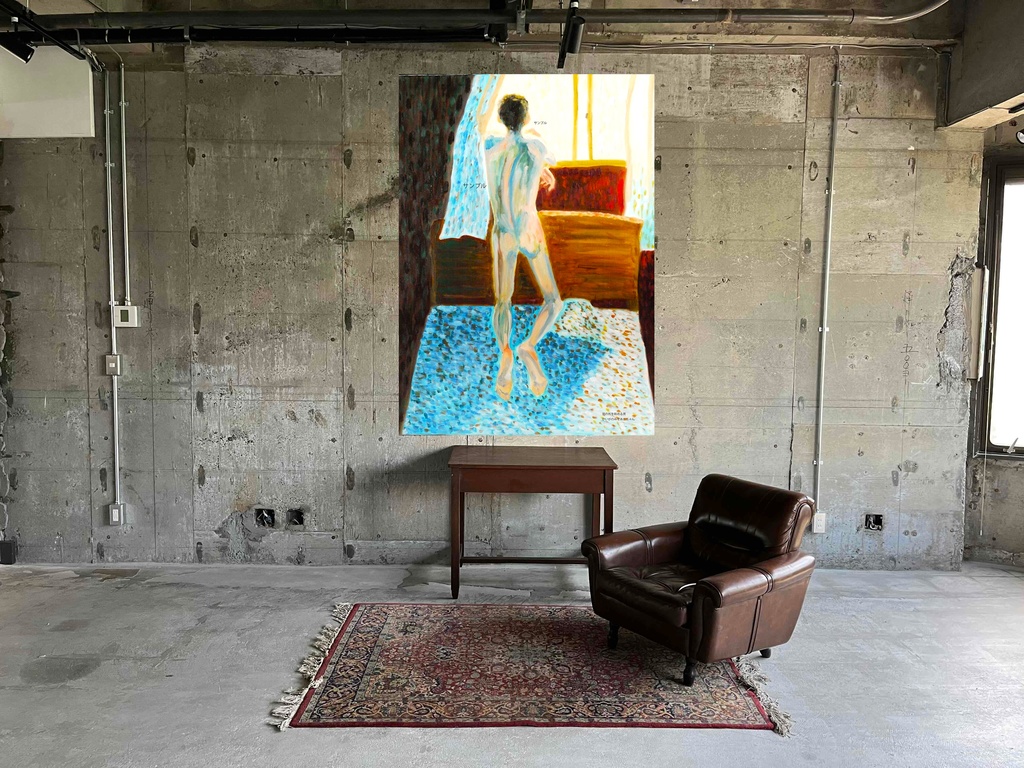 アートポスター 室内用 A2サイズ 窓の外を眺める男 フレーム無し 受注制作