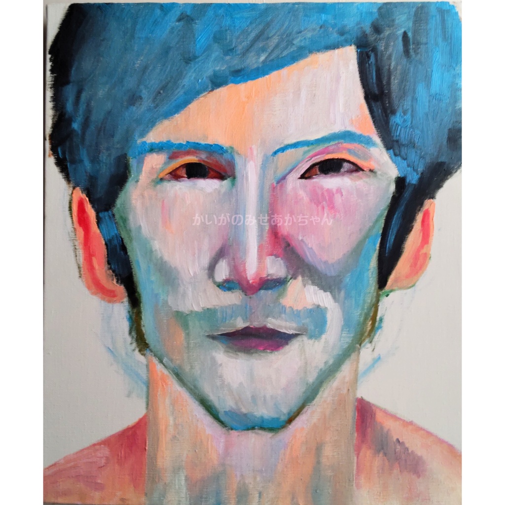 38×46㎝「トラックドライバーの肖像」F8・油彩・原画