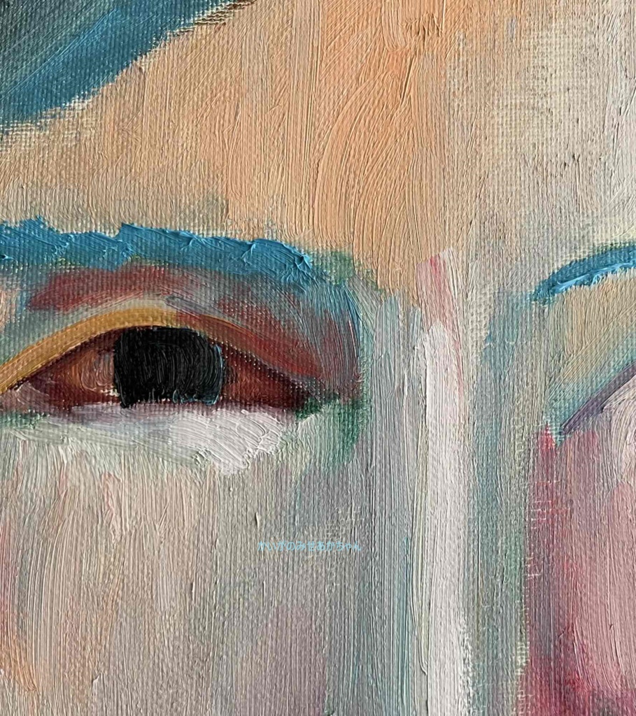 38×46㎝「トラックドライバーの肖像」F8・油彩・原画