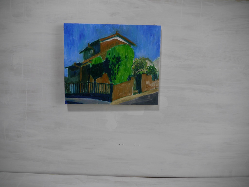 38×46㎝「昼下がりの民家」F8・油彩画・原画