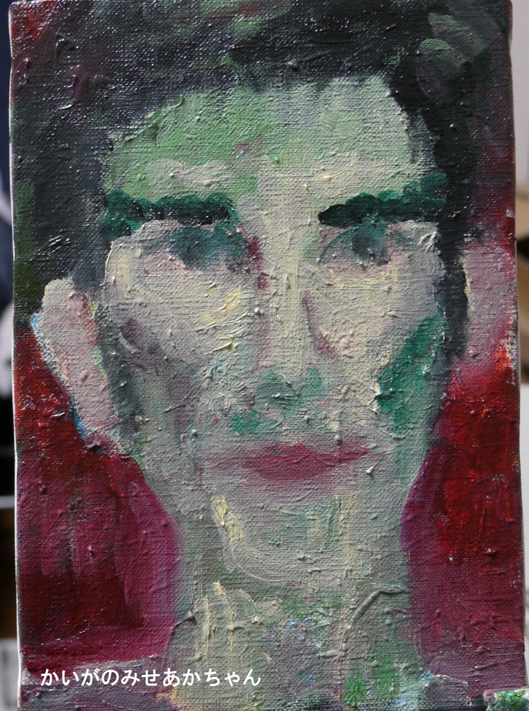 原画「東北地方の男の肖像」サムホール・油彩