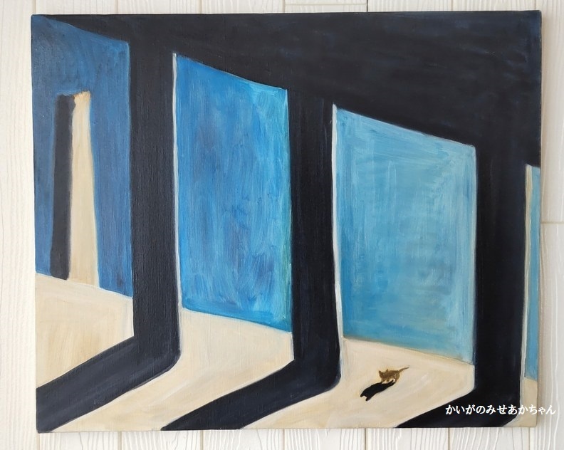 50×61㎝「太古の猫」F12・油彩画・原画