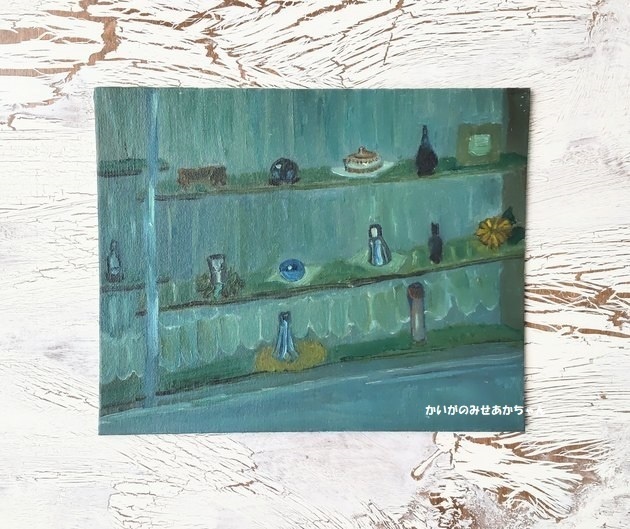 22×27㎝「真夜中の陳列」F3・油彩画・原画