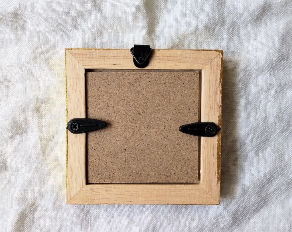 8㎝角「山と入道雲」小さな絵画・油彩・原画・壁掛け