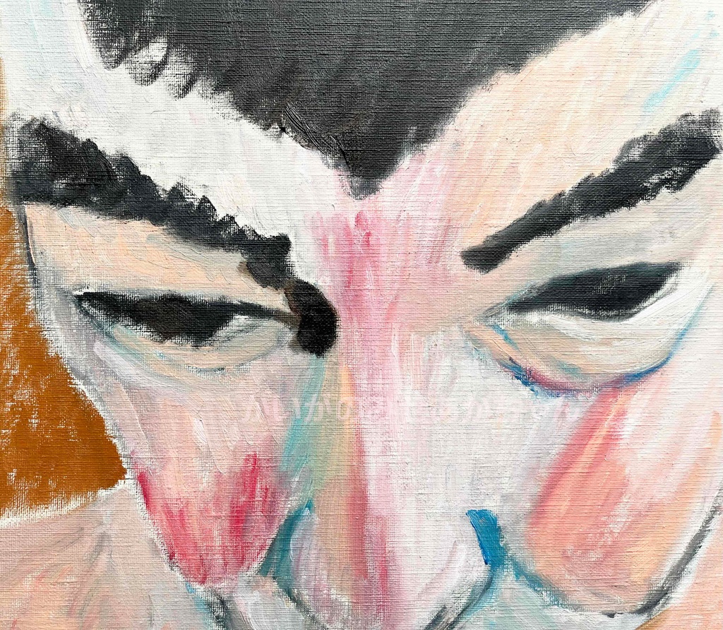 32×41㎝「すねちん」F6・油彩・原画 フレーム無し