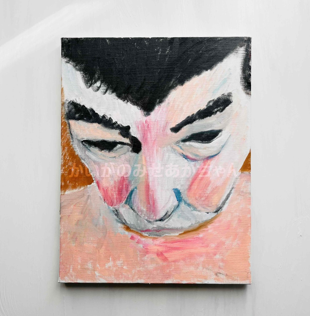 32×41㎝「すねちん」F6・油彩・原画 フレーム無し