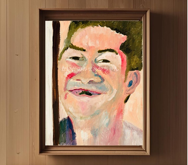 32×41㎝「歯抜け」F6・油彩画・原画　フレーム無し