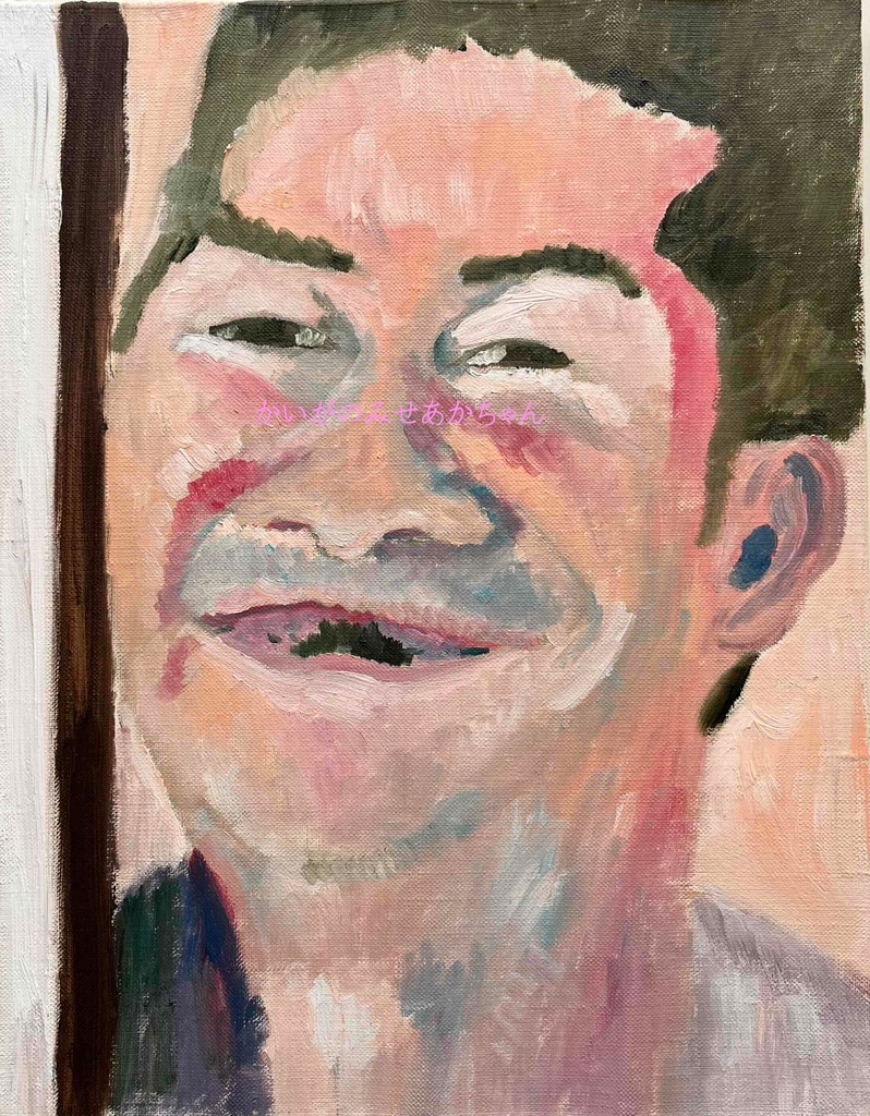 32×41㎝「歯抜け」F6・油彩画・原画 フレーム無し