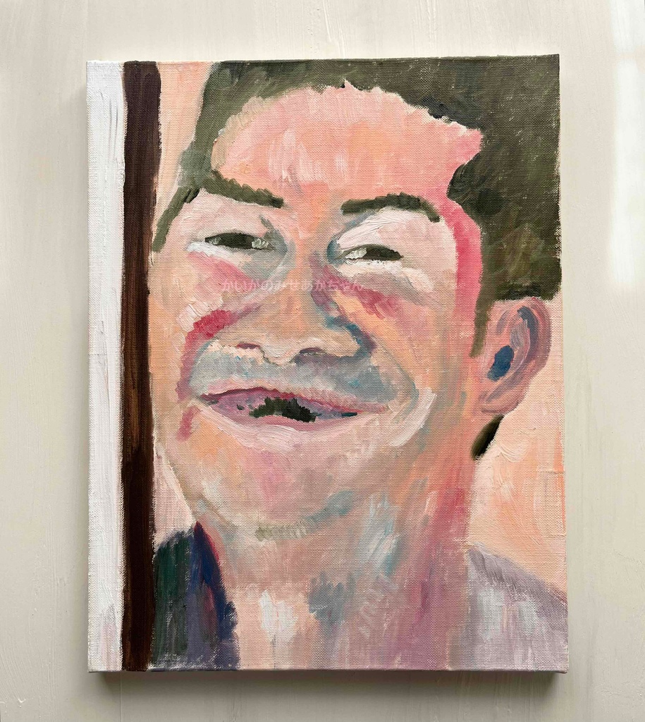 32×41㎝「歯抜け」F6・油彩画・原画 フレーム無し