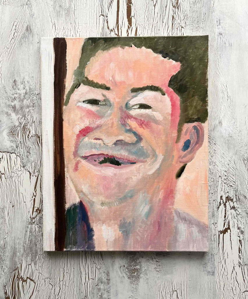 32×41㎝「歯抜け」F6・油彩画・原画 フレーム無し