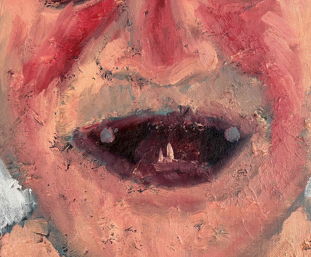 32×41㎝「歯が生えたよ」F6・油彩・原画